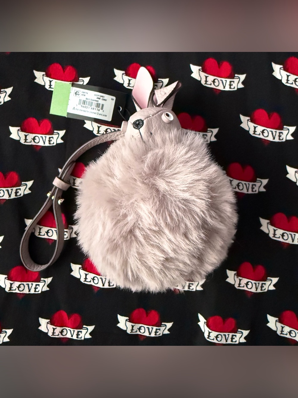 NWT Kate Spade 3D Faux Fur Bunny Bag Charm